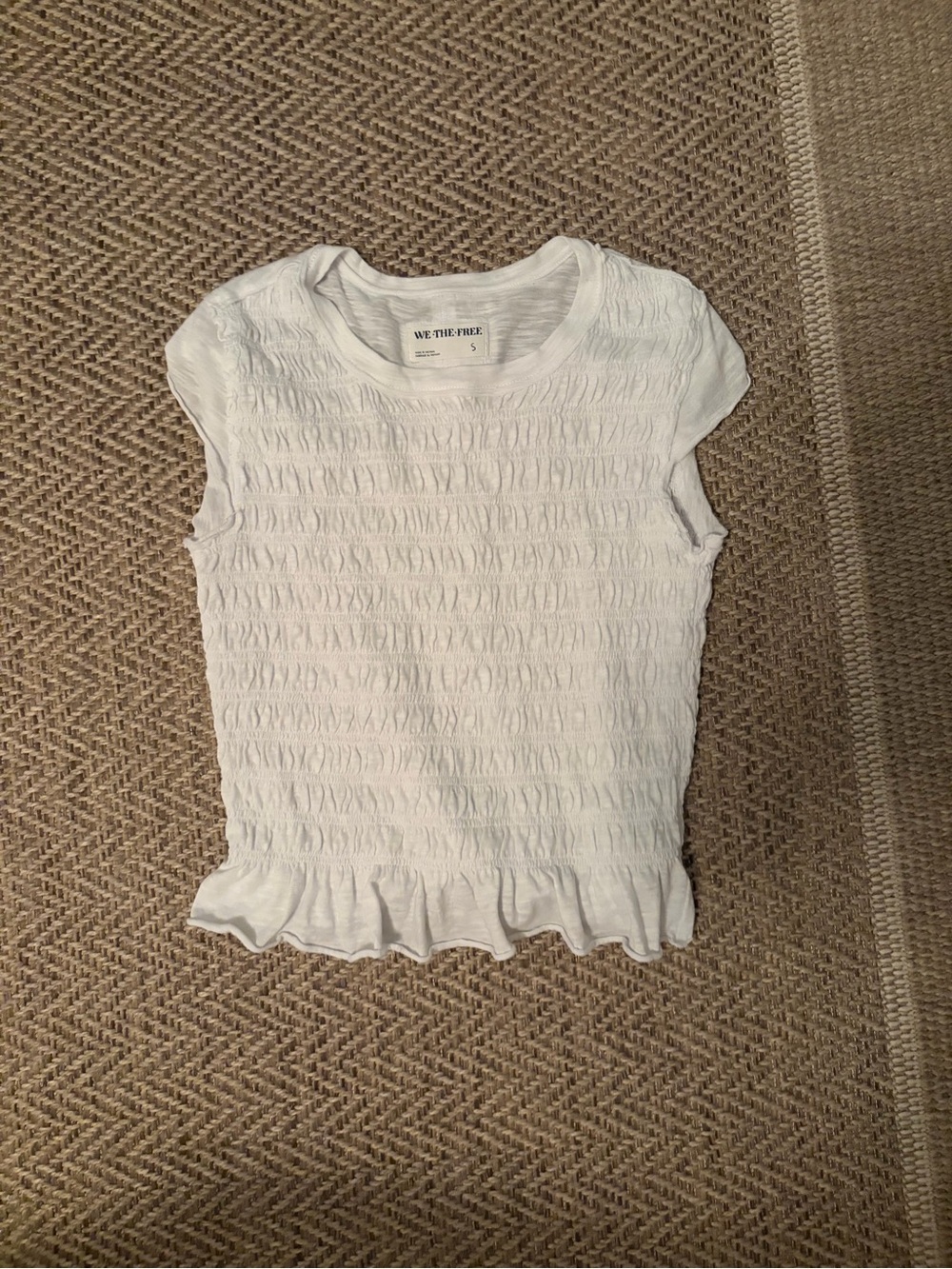 We The Free White Smocked Silvie Tee